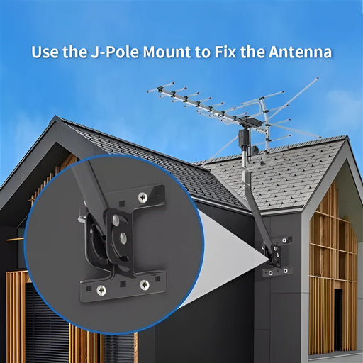 Outdoor Digital HD TV Antenna with 360 Directional Motor for Crystal Clear Reception - SJ Backyard
