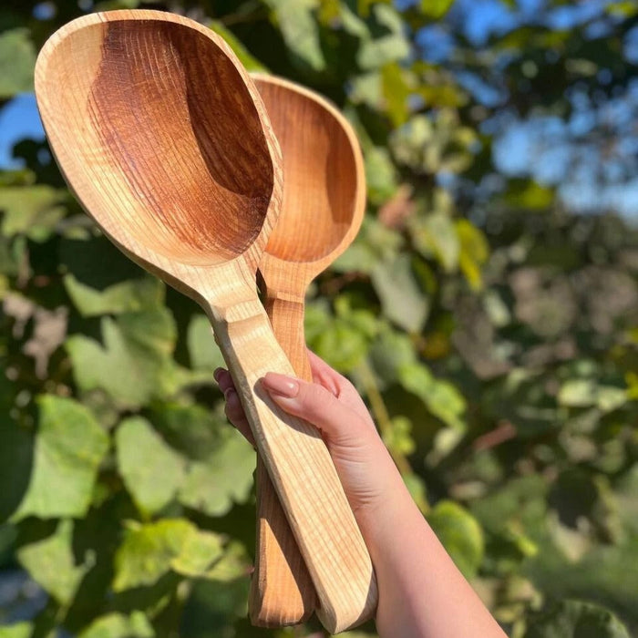Handcrafted Cherry Wood Sauna Ladle and Bath Scoop