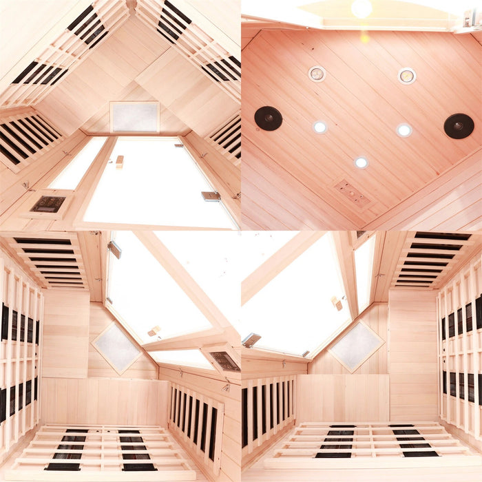 Indoor Infrared Sauna with Hemlock Wood for Home Spa and Detox